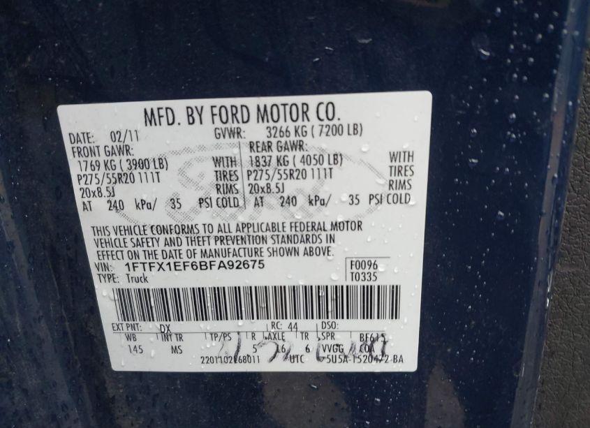 Photo 9 of 2011 Ford F-150 XLT (VIN 1FTFX1EF6BFA92675)