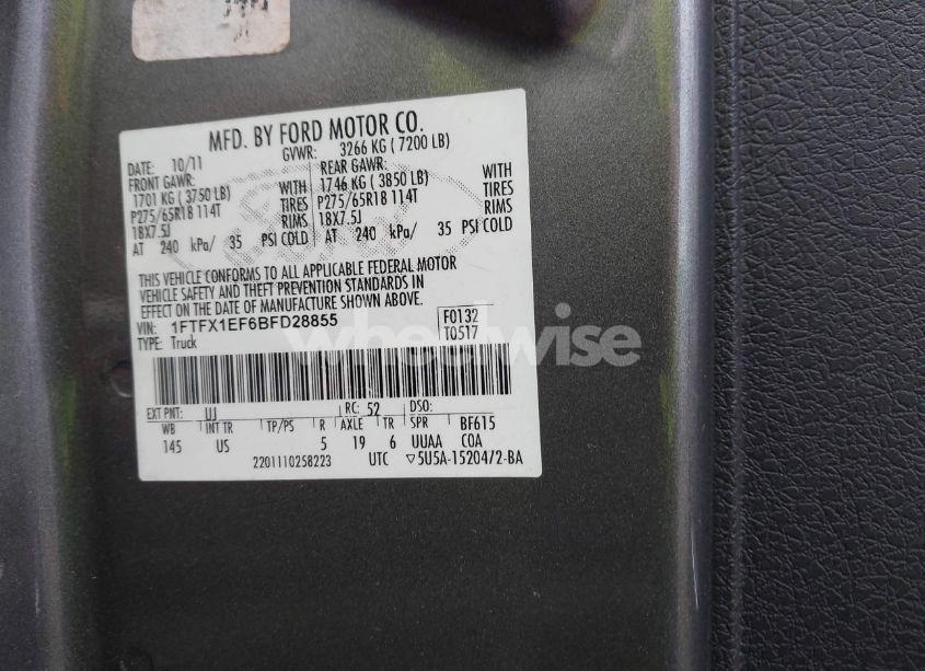 Photo 9 of 2011 Ford F-150 XLT (VIN 1FTFX1EF6BFD28855)