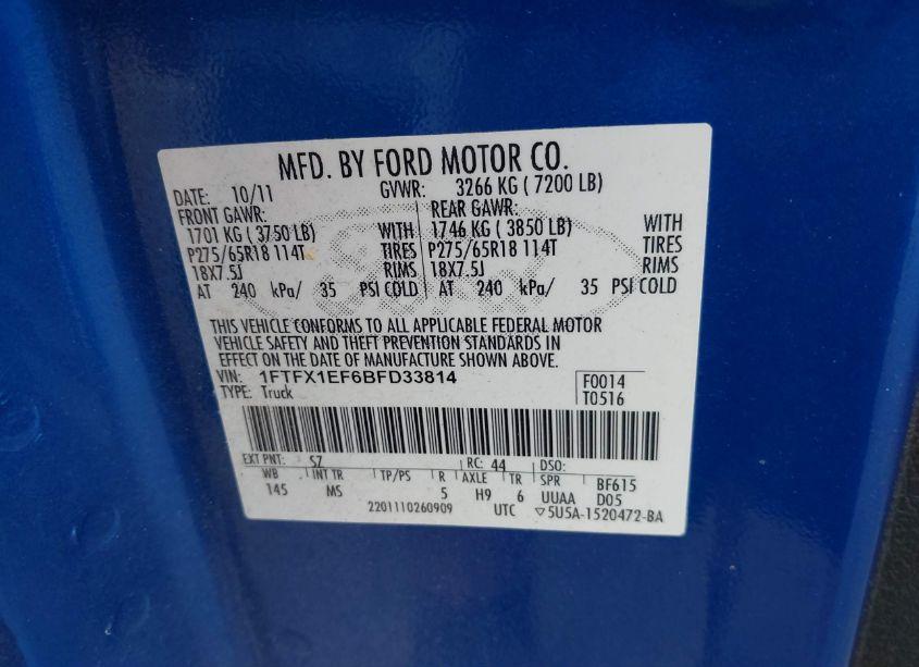 Photo 9 of 2011 Ford F-150 XLT (VIN 1FTFX1EF6BFD33814)