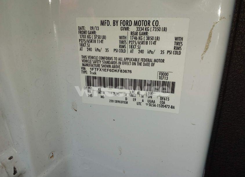 Photo 9 of 2013 Ford F-150 XLT (VIN 1FTFX1EF6DKF83676)