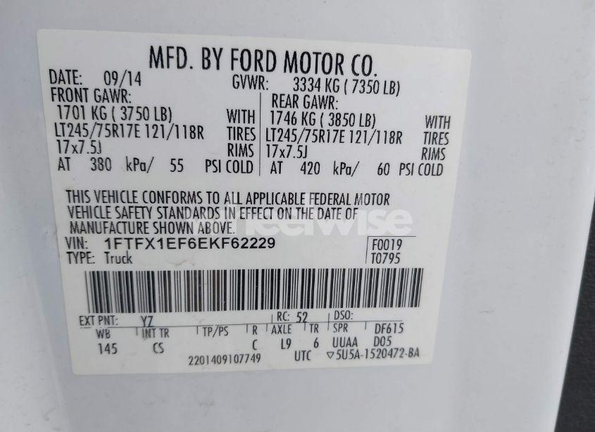 Photo 9 of 2014 Ford F-150 XL (VIN 1FTFX1EF6EKF62229)