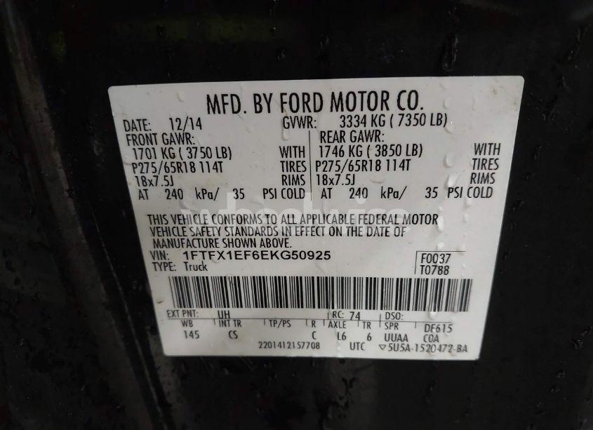 Photo 9 of 2014 Ford F-150 STX (VIN 1FTFX1EF6EKG50925)