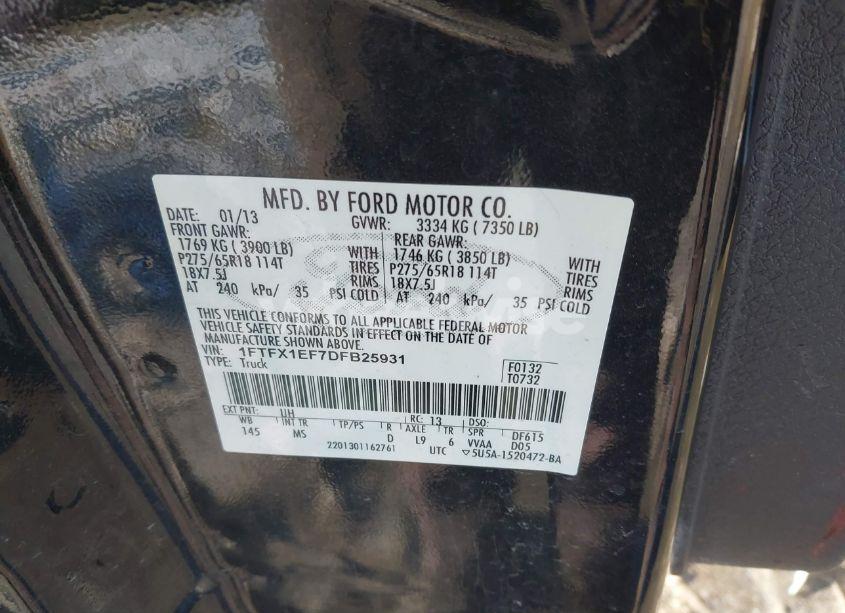 Photo 9 of 2013 Ford F-150 XLT (VIN 1FTFX1EF7DFB25931)