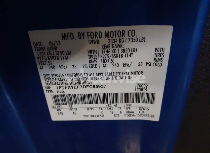 Photo 9 of 2013 Ford F-150 STX (VIN 1FTFX1EF7DFC85937)