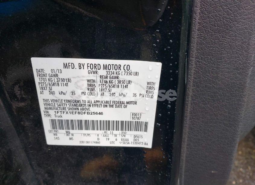 Photo 9 of 2013 Ford F-150 XLT (VIN 1FTFX1EF8DFB25646)