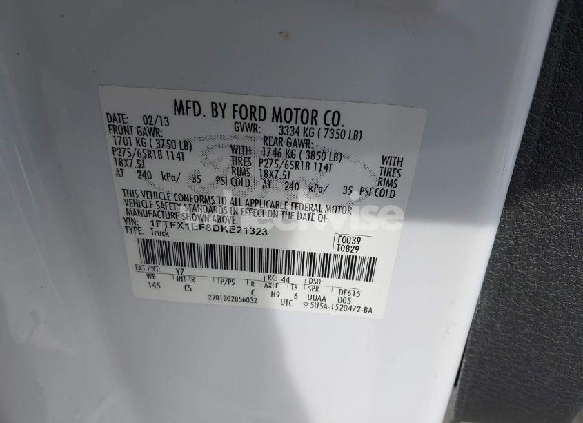 Photo 9 of 2013 Ford F-150 STX (VIN 1FTFX1EF8DKE21323)