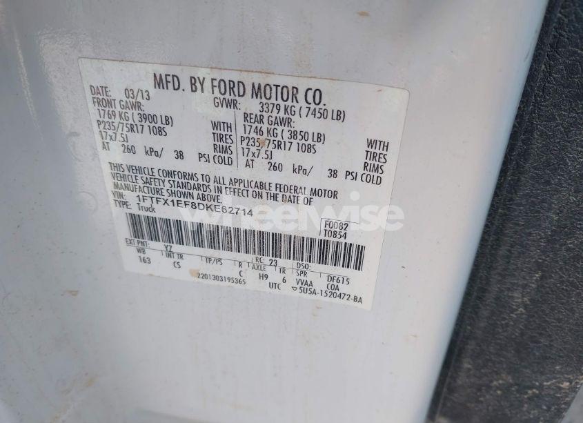 Photo 9 of 2013 Ford F-150 XL (VIN 1FTFX1EF8DKE62714)