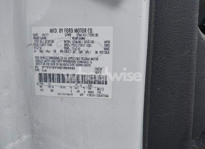 Photo 9 of 2011 Ford F-150 XLT (VIN 1FTFX1EF9BFB66042)