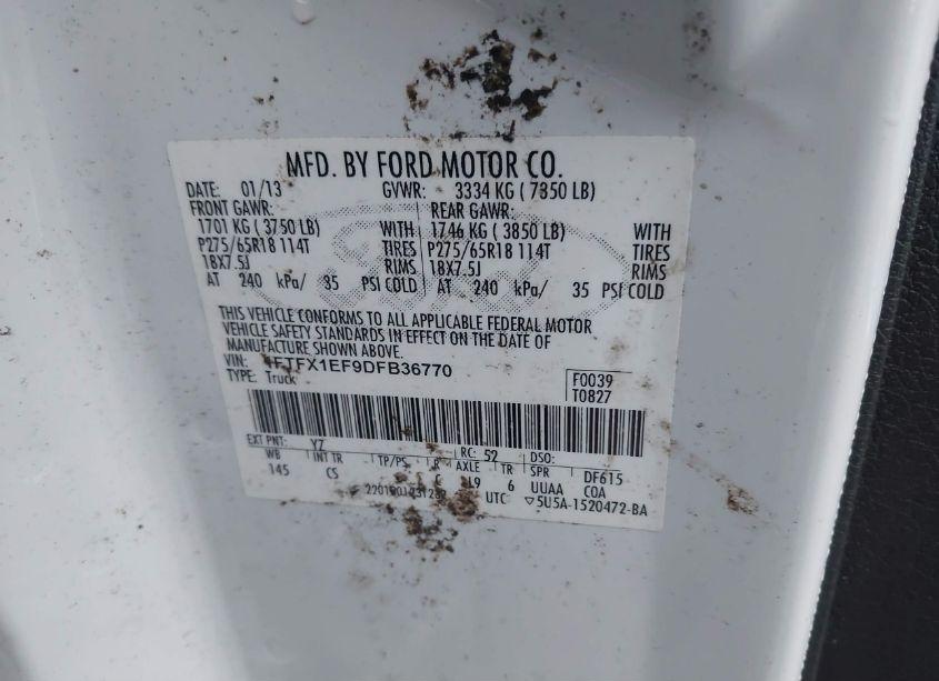 Photo 9 of 2013 Ford F-150 STX (VIN 1FTFX1EF9DFB36770)