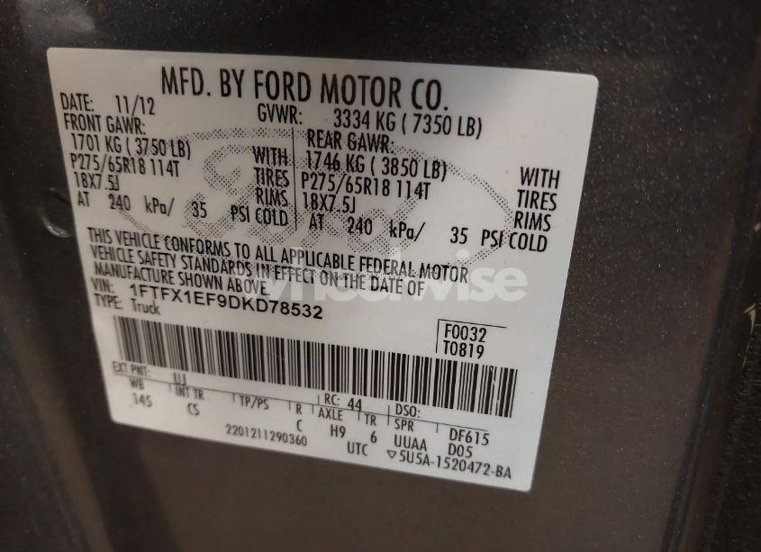 Photo 9 of 2013 Ford F-150 STX (VIN 1FTFX1EF9DKD78532)