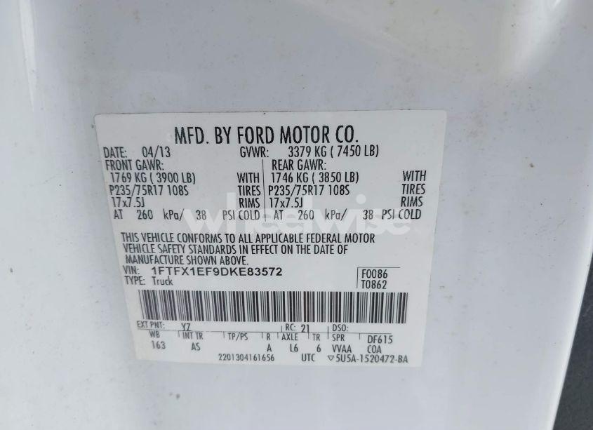 Photo 9 of 2013 Ford F-150 XL (VIN 1FTFX1EF9DKE83572)