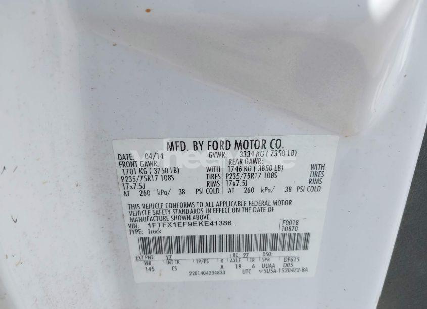 Photo 9 of 2014 Ford F-150 XL (VIN 1FTFX1EF9EKE41386)