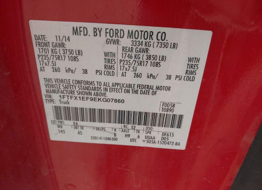 Photo 9 of 2014 Ford F-150 XL (VIN 1FTFX1EF9EKG07860)