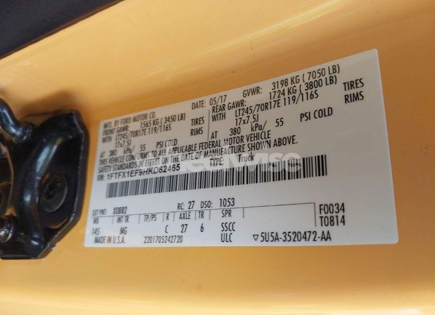 Photo 9 of 2017 Ford F-150 XLT (VIN 1FTFX1EF9HKD62465)