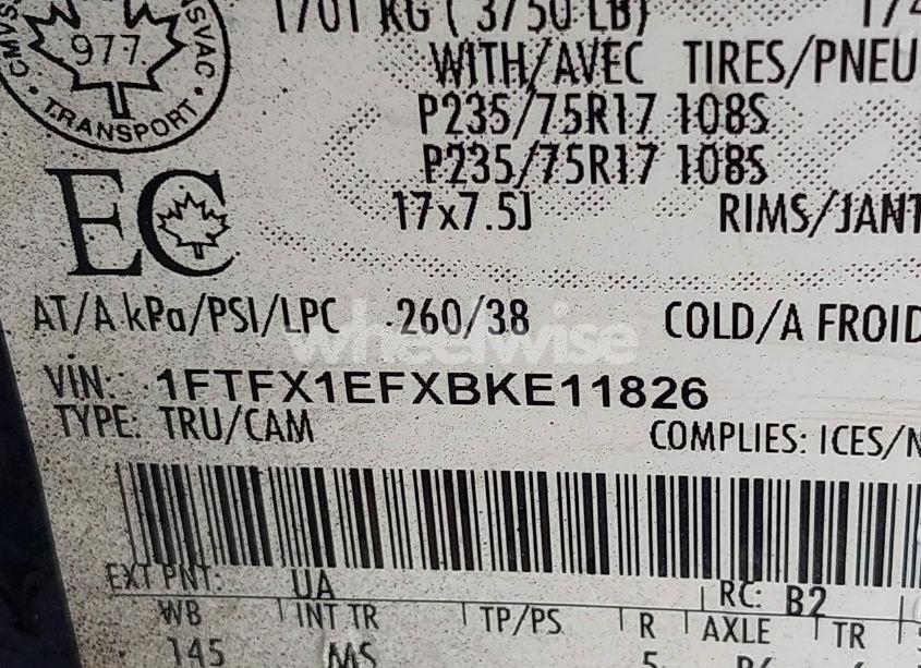 Photo 9 of 2011 Ford F-150 XLT (VIN 1FTFX1EFXBKE11826)