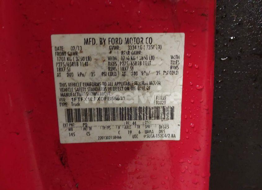 Photo 9 of 2013 Ford F-150 STX (VIN 1FTFX1EFXDFB58633)