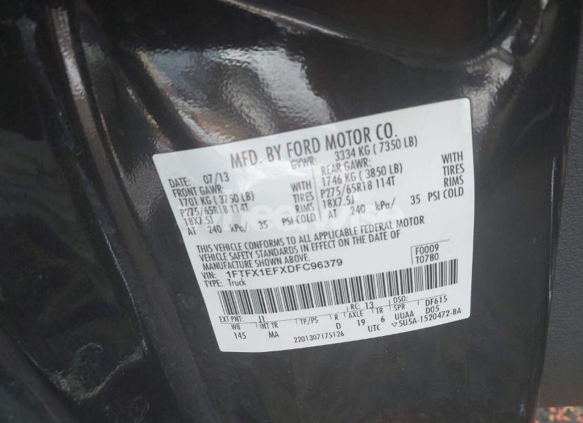 Photo 9 of 2013 Ford F-150 XLT (VIN 1FTFX1EFXDFC96379)