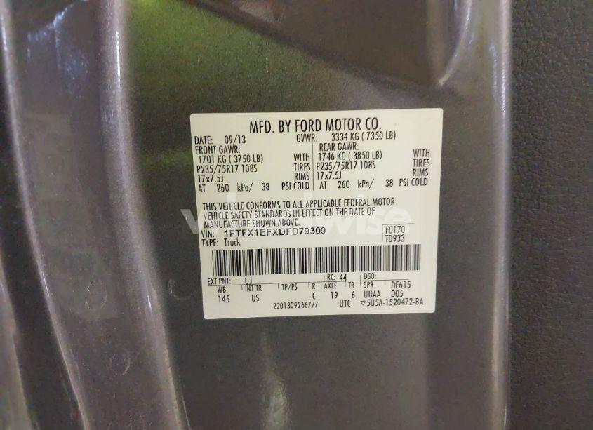 Photo 9 of 2013 Ford F-150 XLT (VIN 1FTFX1EFXDFD79309)