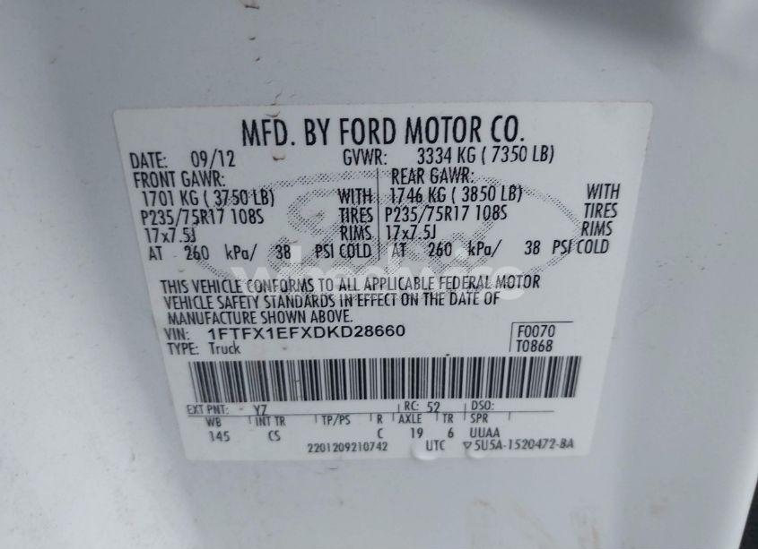 Photo 9 of 2013 Ford F-150 XL (VIN 1FTFX1EFXDKD28660)