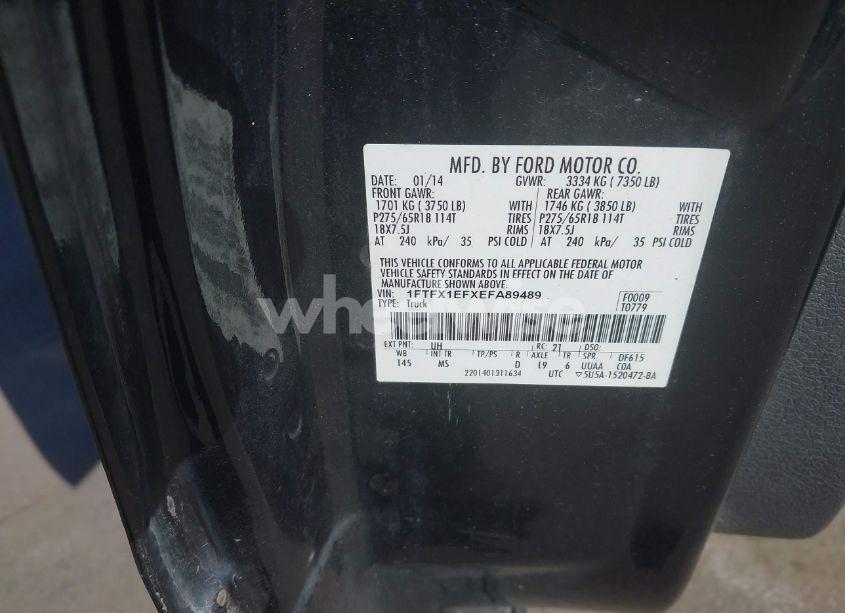 Photo 9 of 2014 Ford F-150 XLT (VIN 1FTFX1EFXEFA89489)