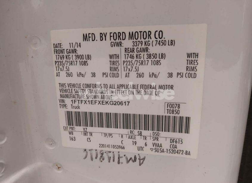 Photo 9 of 2014 Ford F-150 XL (VIN 1FTFX1EFXEKG20617)