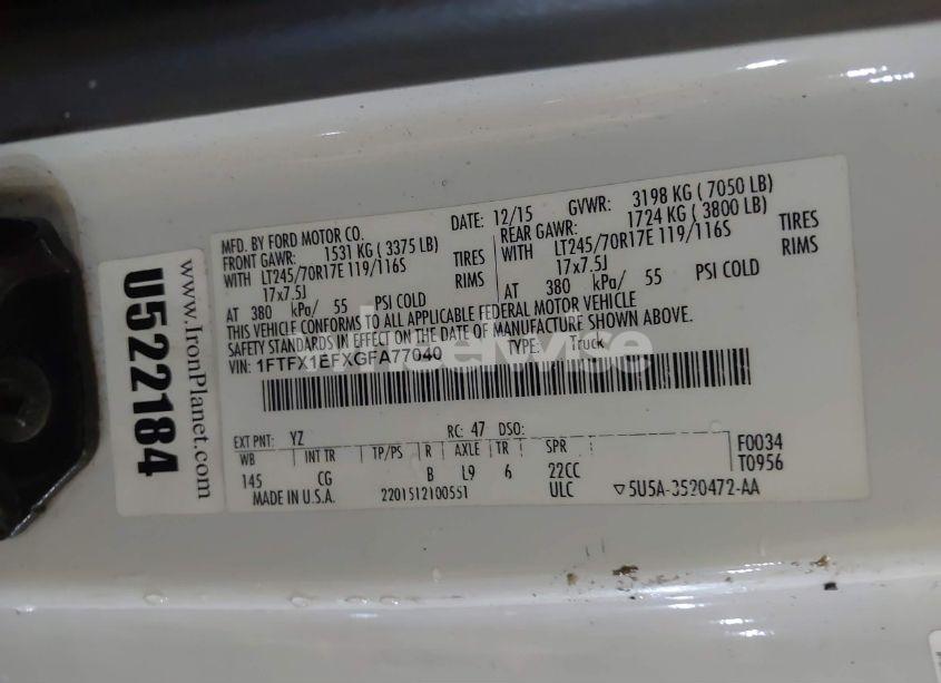 Photo 9 of 2016 Ford F-150 XL (VIN 1FTFX1EFXGFA77040)