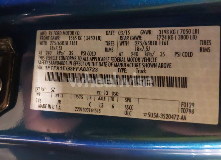 Photo 9 of 2015 Ford F-150 (VIN 1FTFX1EG3FFA83723)