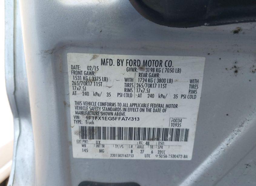 Photo 9 of 2015 Ford F-150 XLT (VIN 1FTFX1EG5FFA74313)