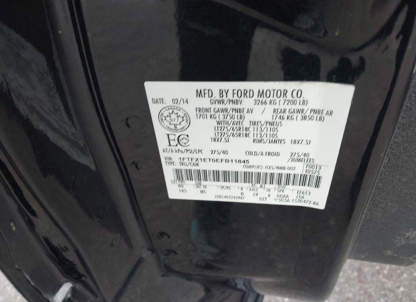 Photo 9 of 2014 Ford F-150 XLT (VIN 1FTFX1ET0EFB11845)