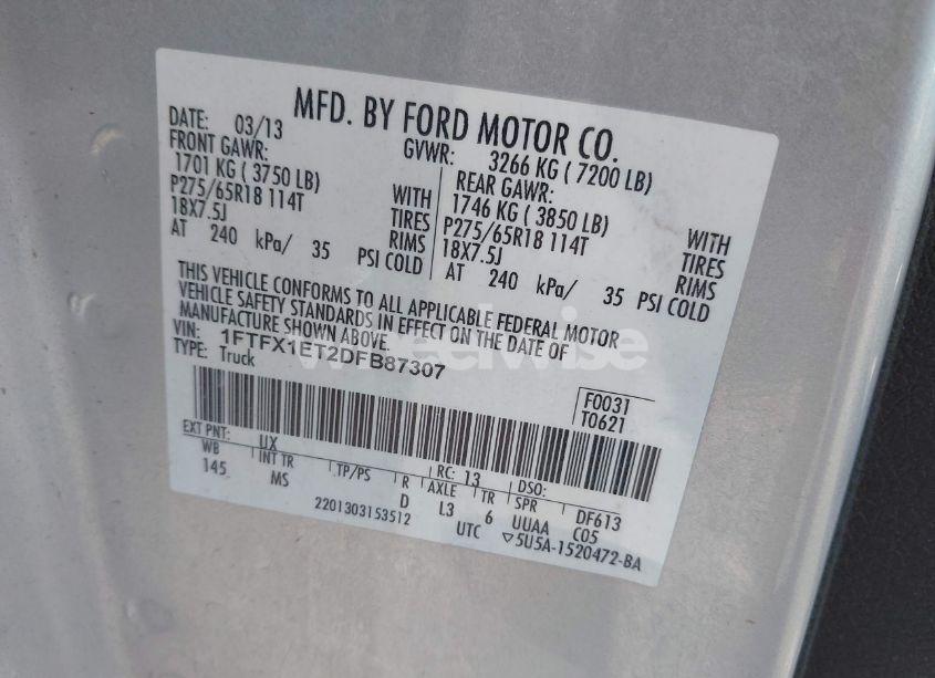 Photo 9 of 2013 Ford F-150 XLT (VIN 1FTFX1ET2DFB87307)