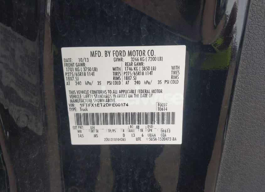 Photo 9 of 2013 Ford F-150 XLT (VIN 1FTFX1ET2DFE00174)