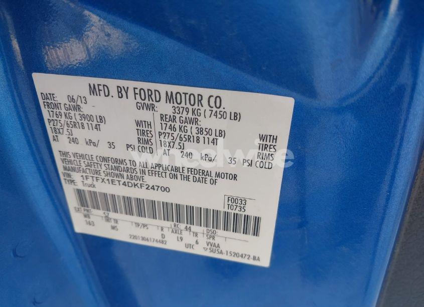 Photo 9 of 2013 Ford F-150 XLT (VIN 1FTFX1ET4DKF24700)