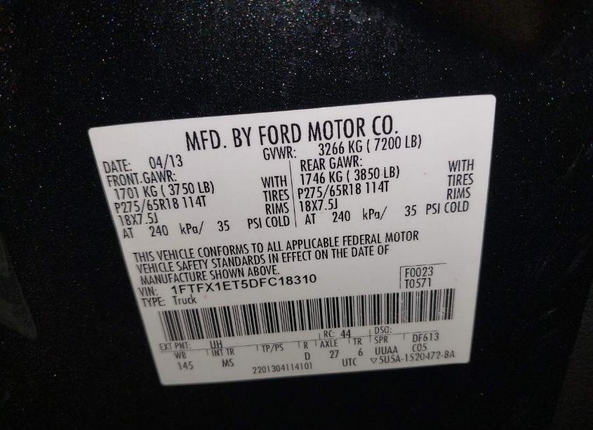 Photo 9 of 2013 Ford F-150 XLT (VIN 1FTFX1ET5DFC18310)