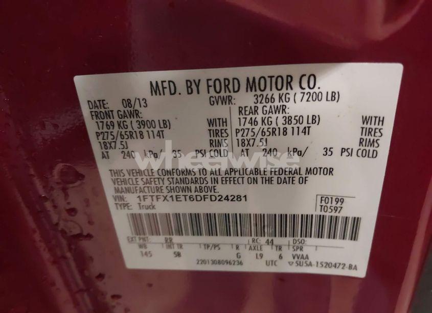 Photo 9 of 2013 Ford F-150 FX4 (VIN 1FTFX1ET6DFD24281)