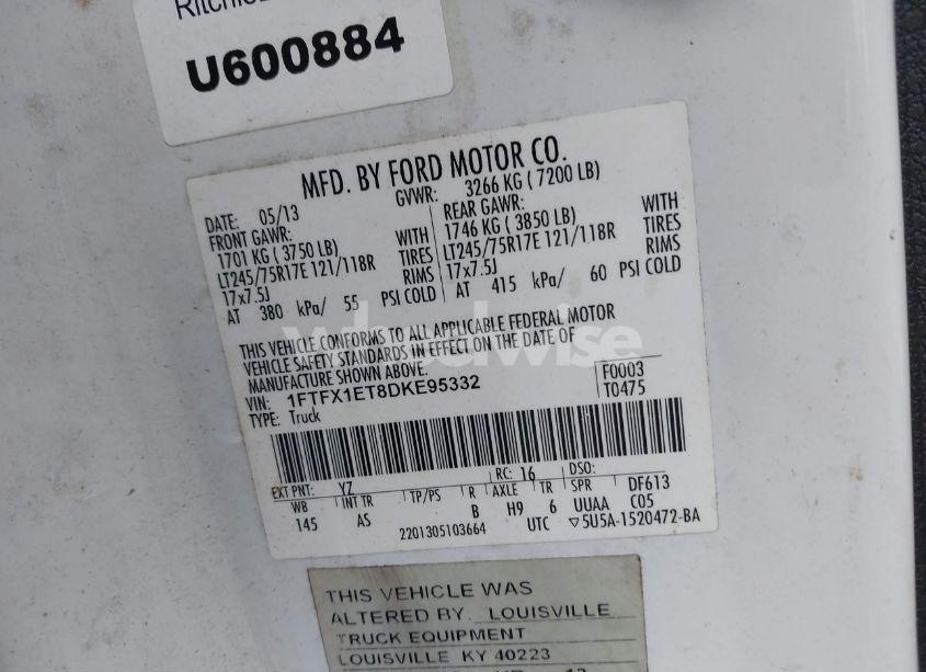 Photo 9 of 2013 Ford F-150 XL (VIN 1FTFX1ET8DKE95332)