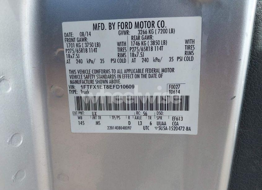 Photo 9 of 2014 Ford F-150 XLT (VIN 1FTFX1ET8EFD10609)