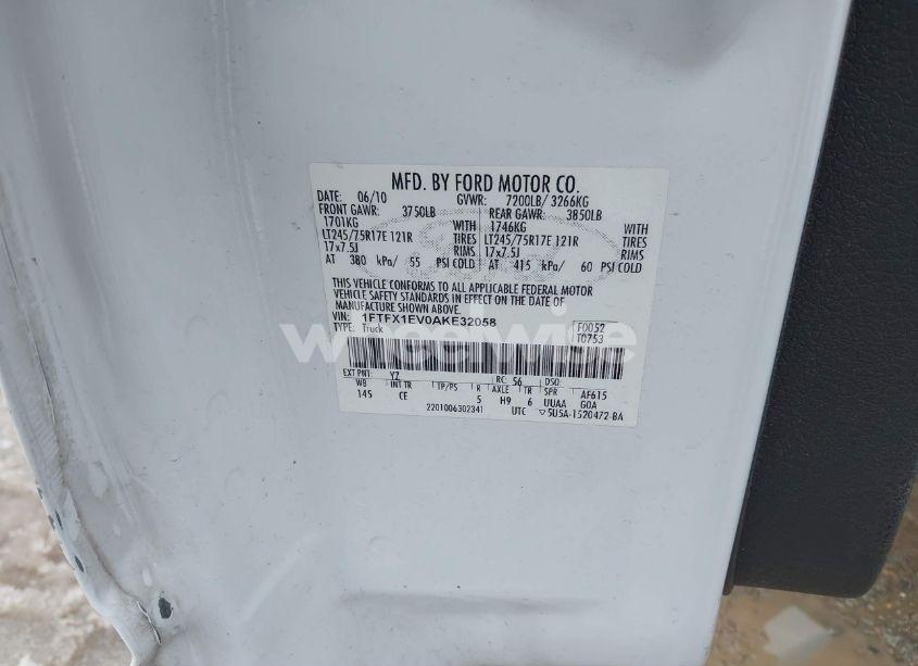 Photo 9 of 2010 Ford F-150 FX4/LARIAT/XL/XLT (VIN 1FTFX1EV0AKE32058)