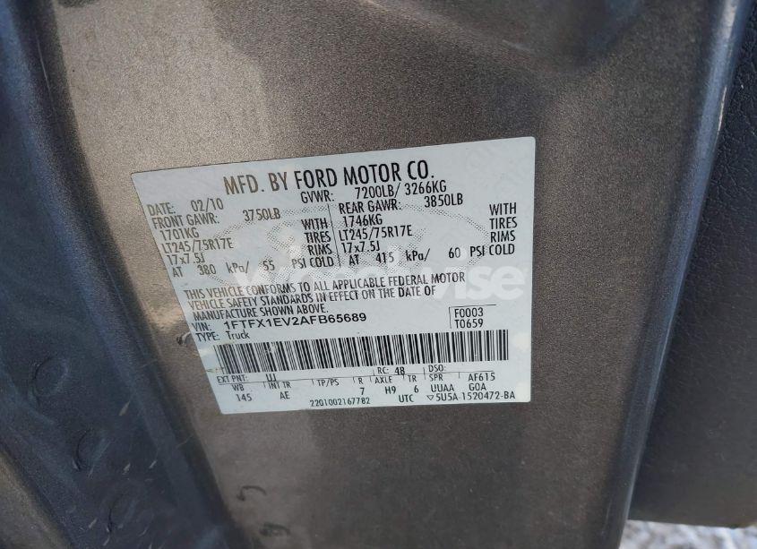 Photo 9 of 2010 Ford F-150 FX4/LARIAT/XL/XLT (VIN 1FTFX1EV2AFB65689)