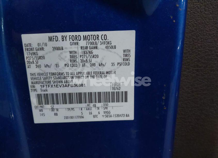 Photo 9 of 2010 Ford F-150 FX4/LARIAT/XL/XLT (VIN 1FTFX1EV3AFB36881)