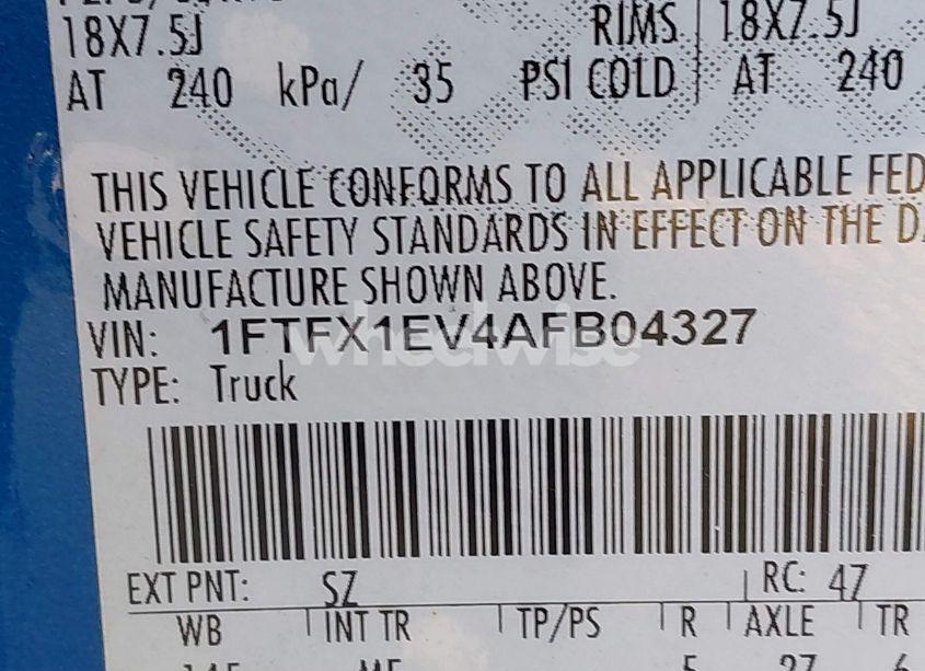 Photo 9 of 2010 Ford F-150 FX4/LARIAT/XL/XLT (VIN 1FTFX1EV4AFB04327)