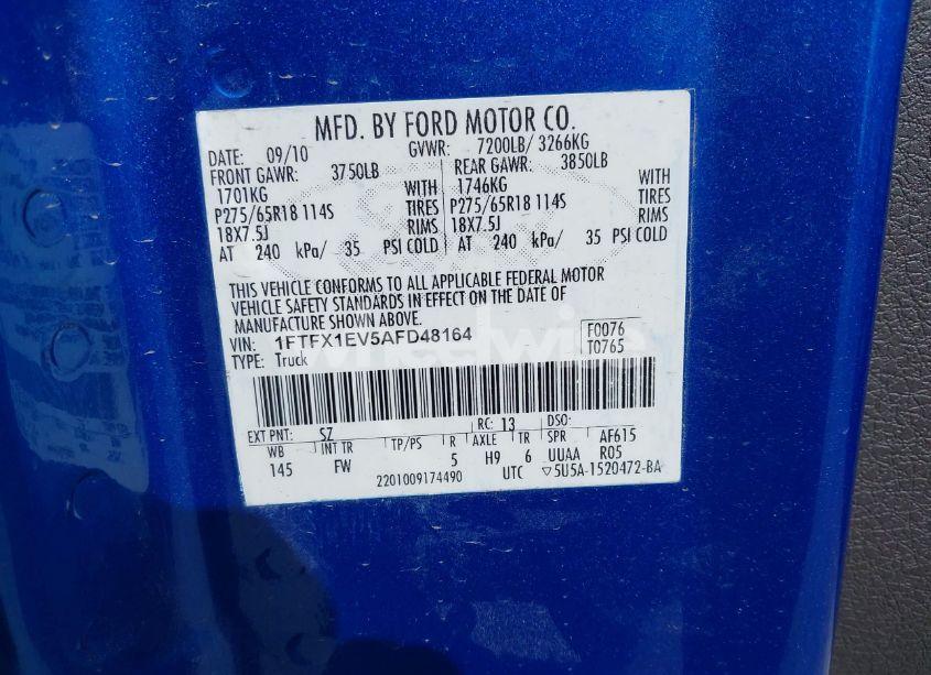 Photo 9 of 2010 Ford F-150 FX4/LARIAT/XL/XLT (VIN 1FTFX1EV5AFD48164)