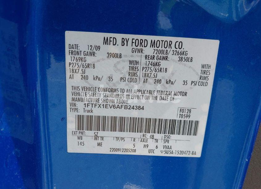 Photo 9 of 2010 Ford F-150 FX4/LARIAT/XL/XLT (VIN 1FTFX1EV6AFB24384)