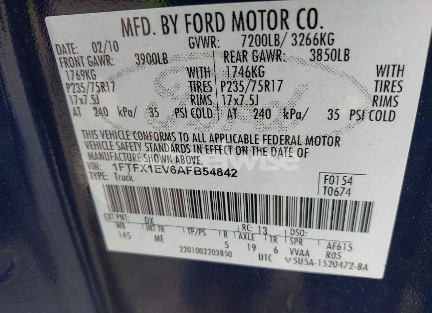 Photo 9 of 2010 Ford F-150 XLT (VIN 1FTFX1EV6AFB54842)