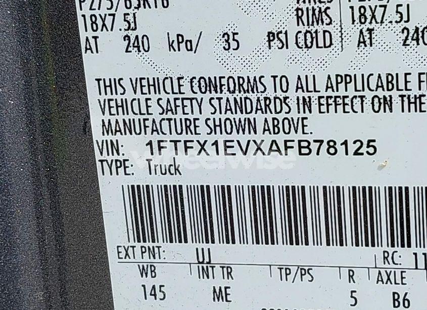 Photo 9 of 2010 Ford F-150 FX4/LARIAT/XL/XLT (VIN 1FTFX1EVXAFB78125)