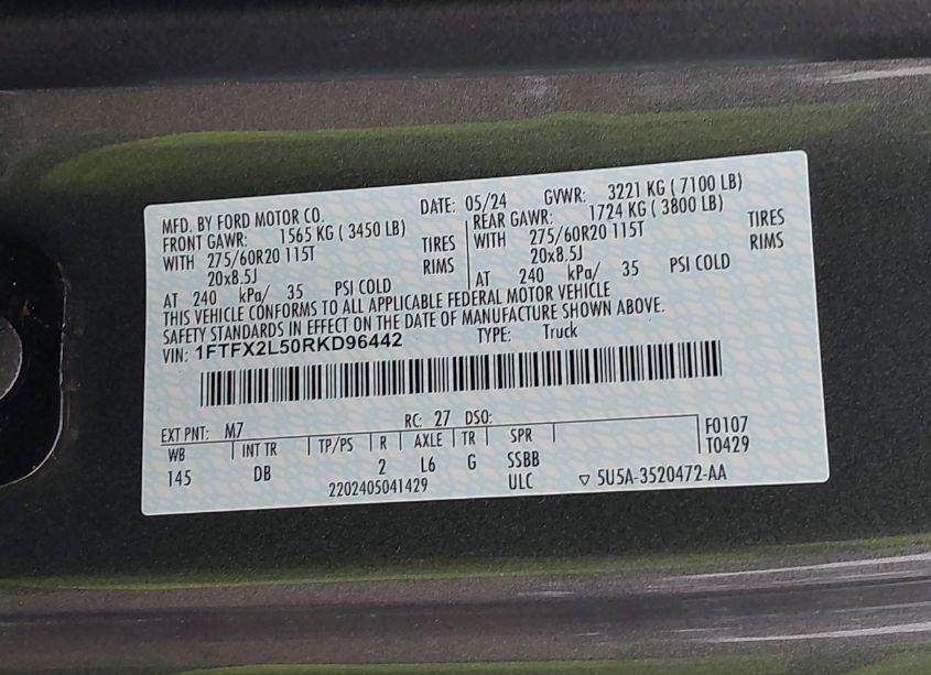 Photo 9 of 2024 Ford F-150 STX (VIN 1FTFX2L50RKD96442)