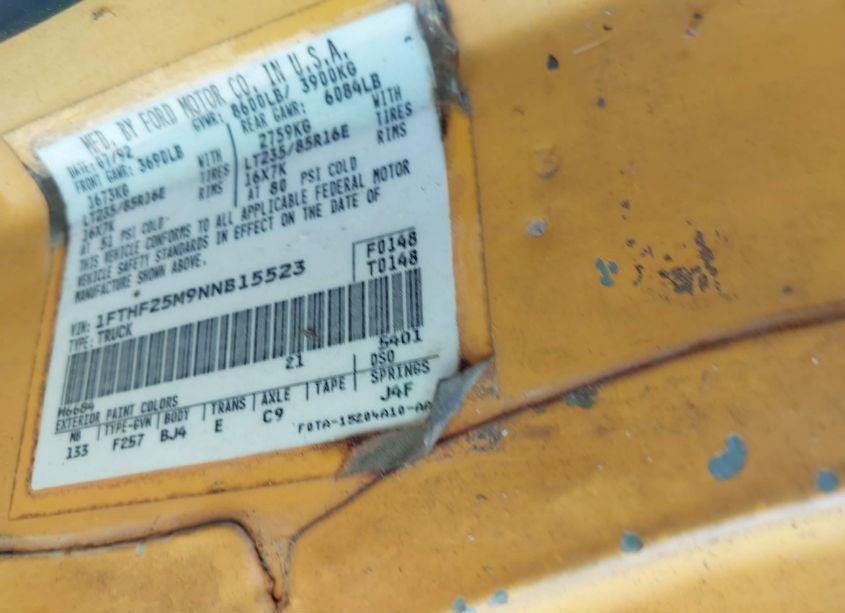 Photo 9 of 1992 Ford F250 N/A (VIN 1FTHF25M9NNB15523)