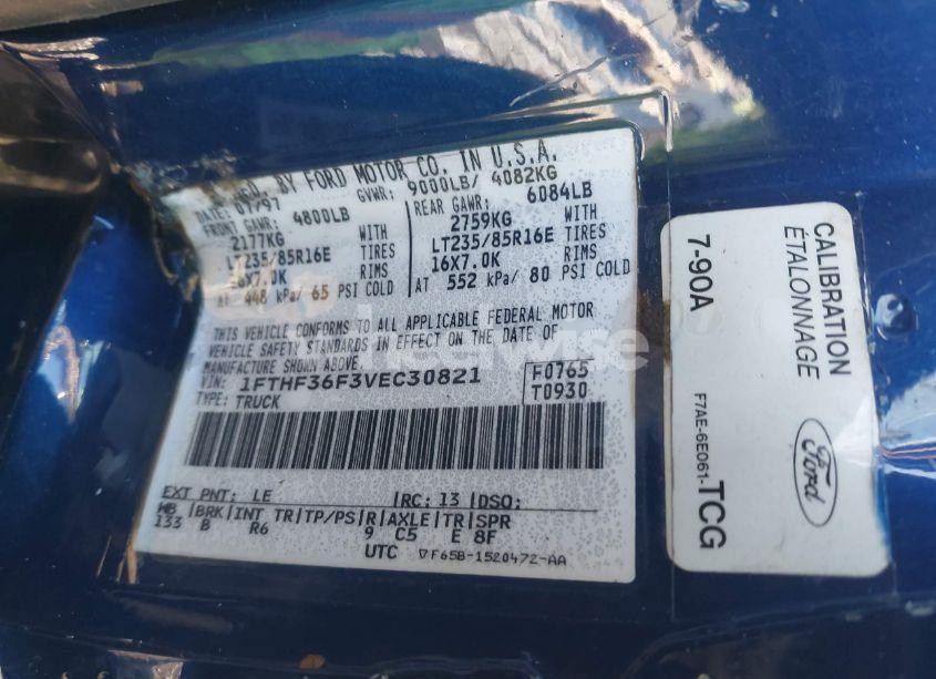 Photo 9 of 1997 Ford F-350 XL (VIN 1FTHF36F3VEC30821)