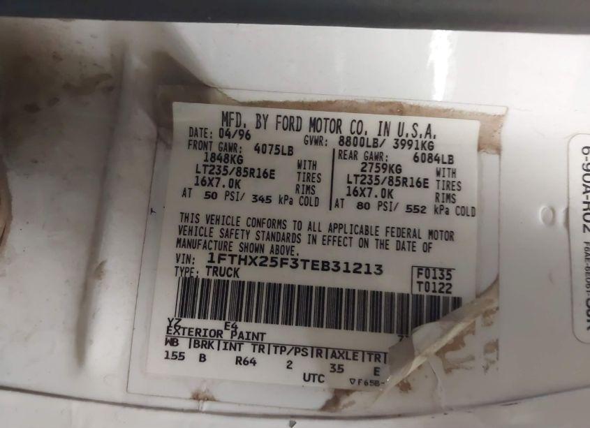 Photo 9 of 1996 Ford F250 N/A (VIN 1FTHX25F3TEB31213)