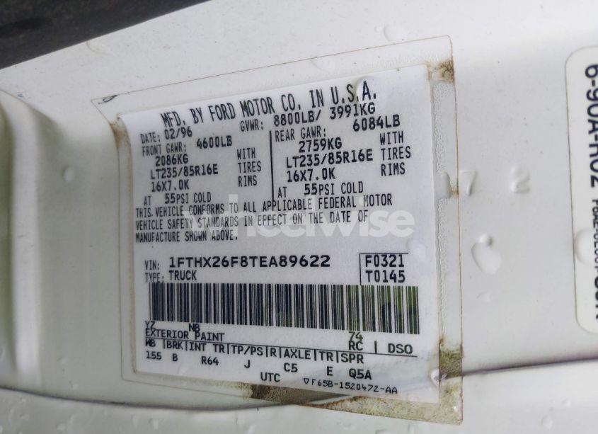 Photo 9 of 1996 Ford F250 N/A (VIN 1FTHX26F8TEA89622)