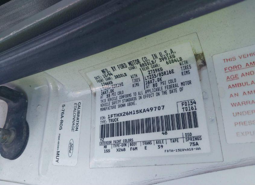 Photo 9 of 1995 Ford F250 (VIN 1FTHX26H1SKA49707)